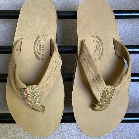 RAINBOW Men Premium Leather Single Layer Sandals - NEW NWOB NWOT - Picture 2 of 8